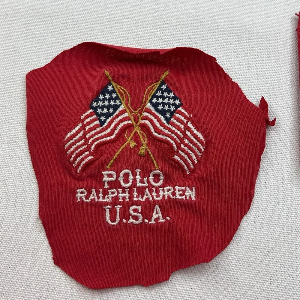 Polo Ralph Lauren Flag Patch Sew-On Vintage Style USA Lot Of 2